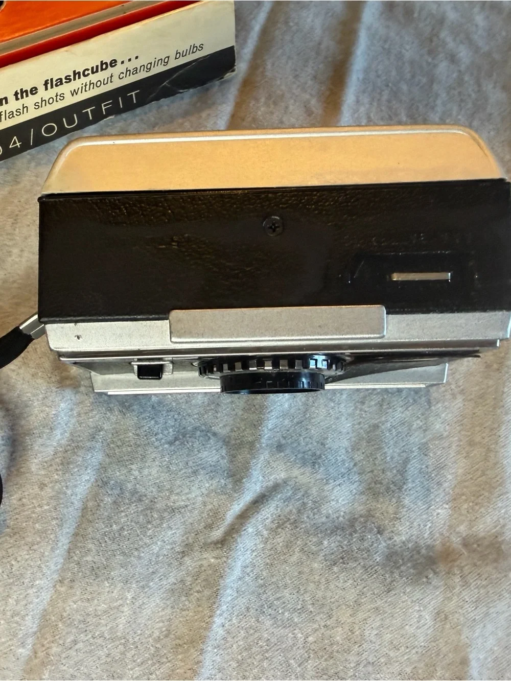 Kodak Instamatic 404 Camera in Silver and Black with Yellow Box